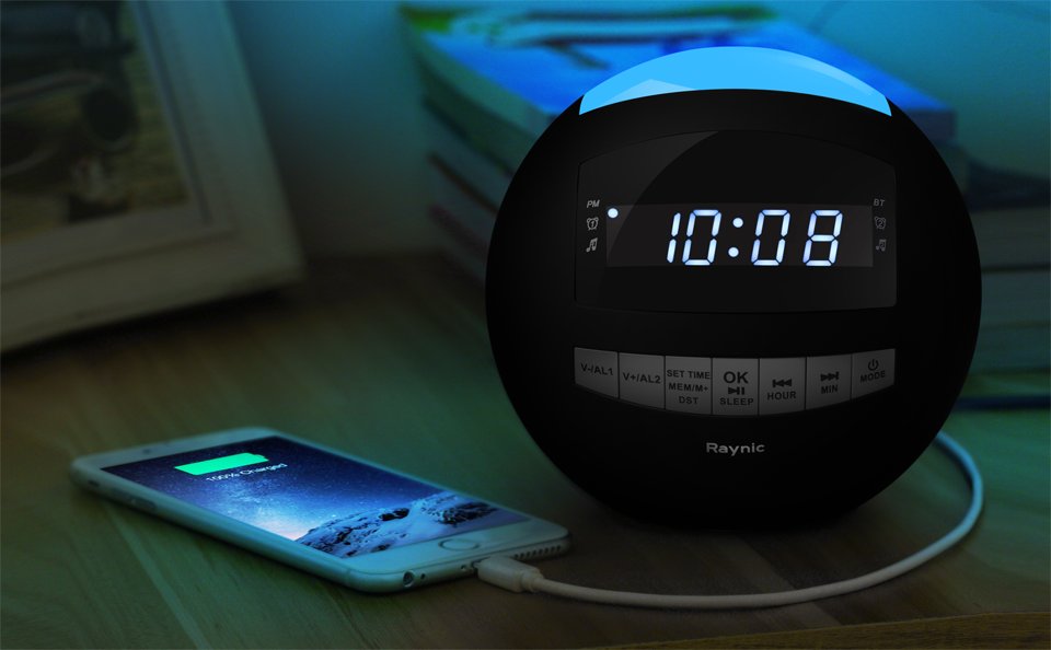 Review Raynic Bluetooth Alarm Clock Radio Tecklyfe This Raynic Bluetooth Alarm Clock Radio Functions As An 8 In 1 Featuring Am Fm Dual Clocks Wireless Speaker Usb