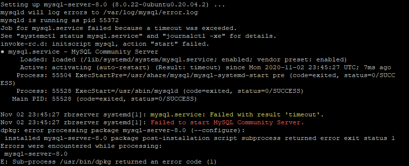 MySQL 8.0 Upgrade Errors on Ubuntu 20.04 - TeckLyfe