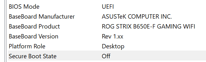 Windows 11 Secure Boot Status