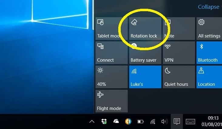 Fix: Rotation Lock Grayed out on Windows 10 3 Fix: Rotation Lock Grayed out on Windows 10 2