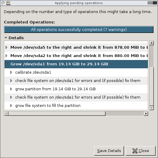Use GParted to increase disk size of a Linux native partition 21