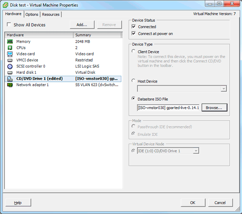 Use GParted to increase disk size of a Linux native partition 3