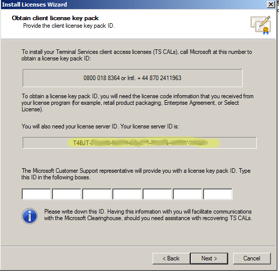 Installing Microsoft Volume License Remote Desktop CALs 5