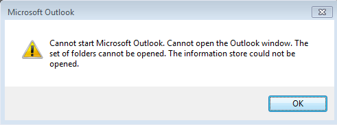 How To Fix Cannot start Microsoft Outlook. Cannot open the Outlook window. The set of folders cannot be opened. Errors 1