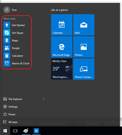 How To Show or Hide Most Used Apps in Windows 10 Start Menu 11 How To Show or Hide Most Used Apps in Windows 10 Start Menu 5