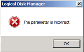 Extend Volume Error "The Parameter Is Incorrect" In Windows Server 3 Extend Disk Parameter Incorrect