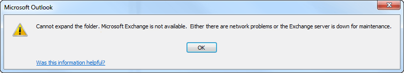 unable to expand public folders outlook exchange 2010