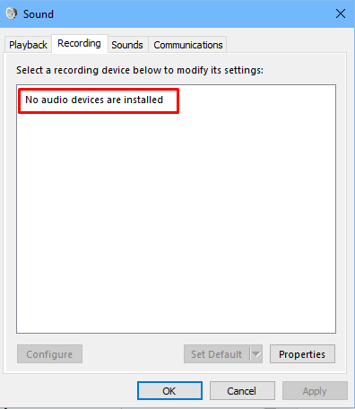 How To Fix Windows 10 No Audio Devices Installed After Windows Update 5 Windows 10 No Audio Devices Installed