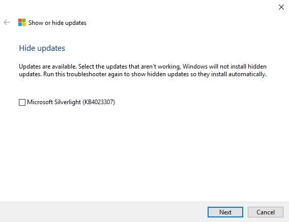 windows 10 hide updates