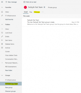 Team Calendar Outlook Web App