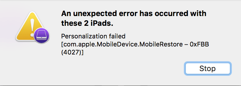 Apple Configurator Personalization Failed