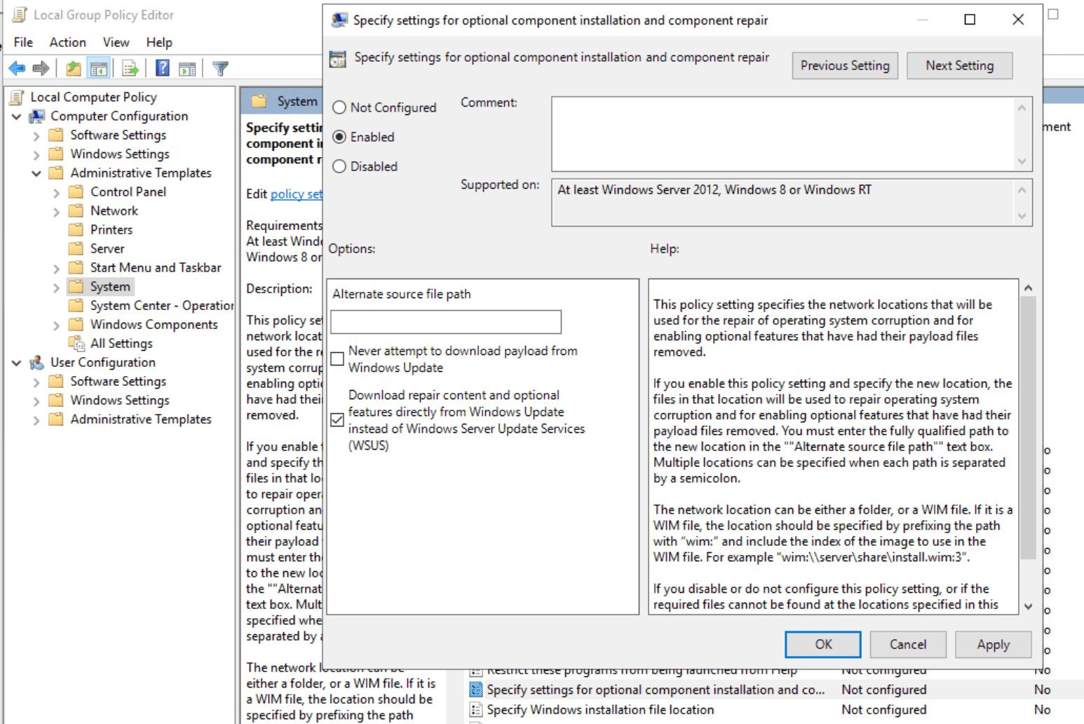 gpedit component installation