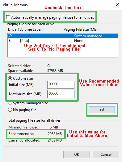 Windows 11 Pagefile Settings